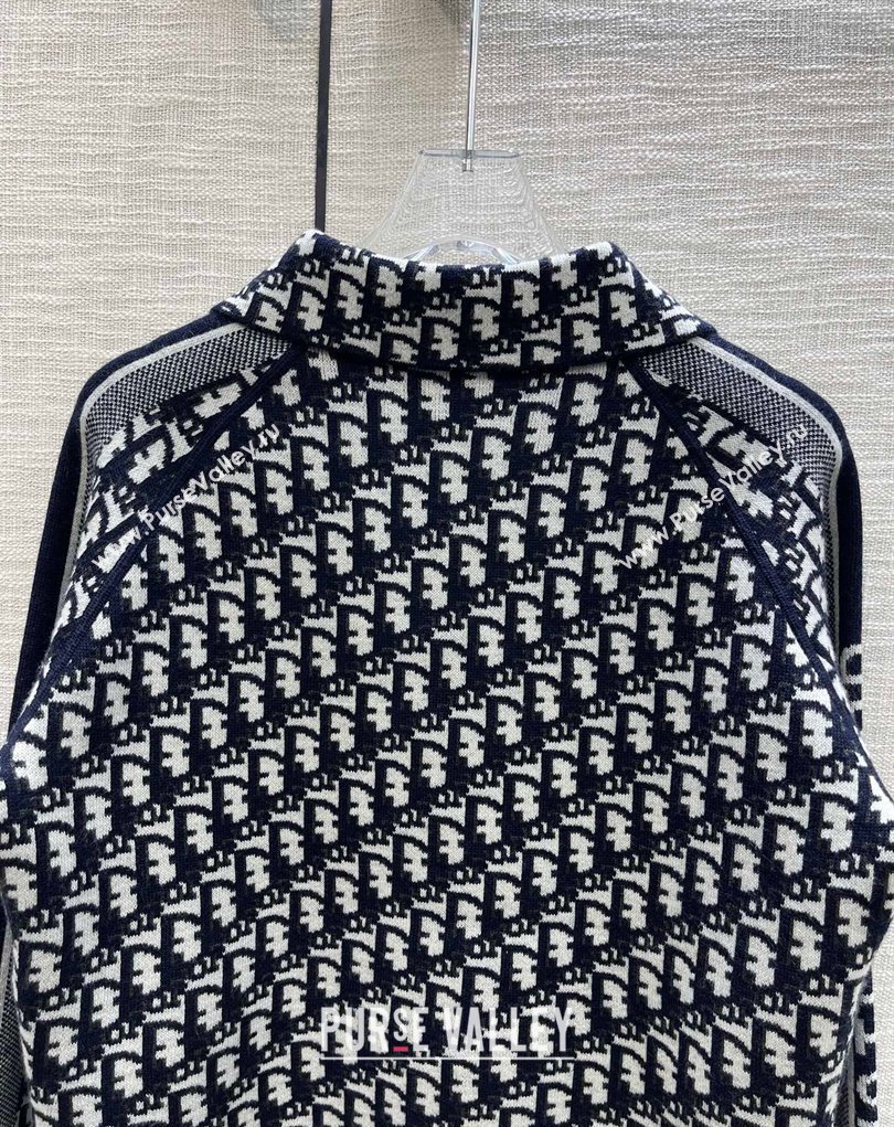Dior Blue Dior Oblique Zipped Cardigan 2023 (milan-23110719)