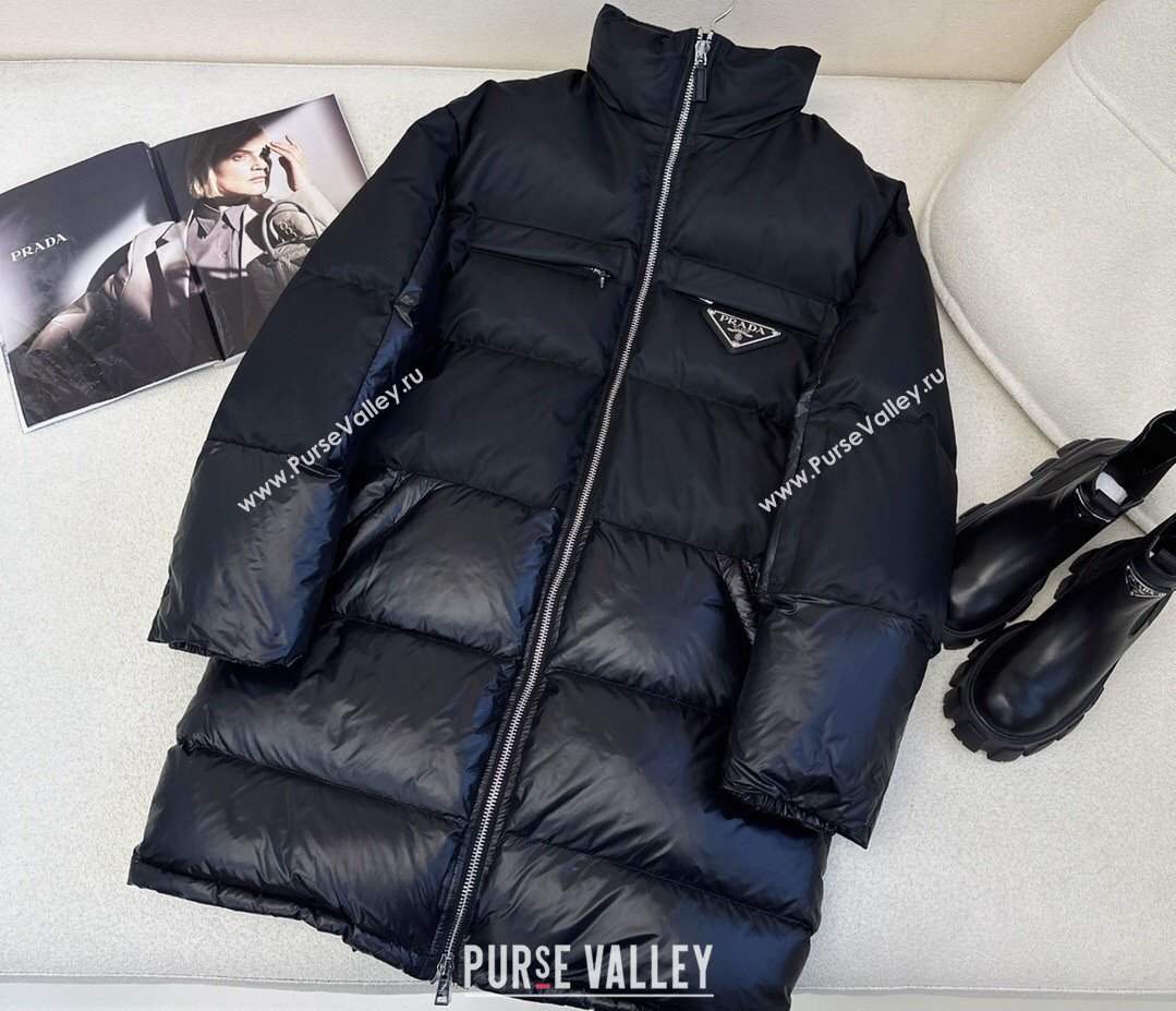 Prada Oversized Re-Nylon down jacket Black 2023 (milan-23110739)