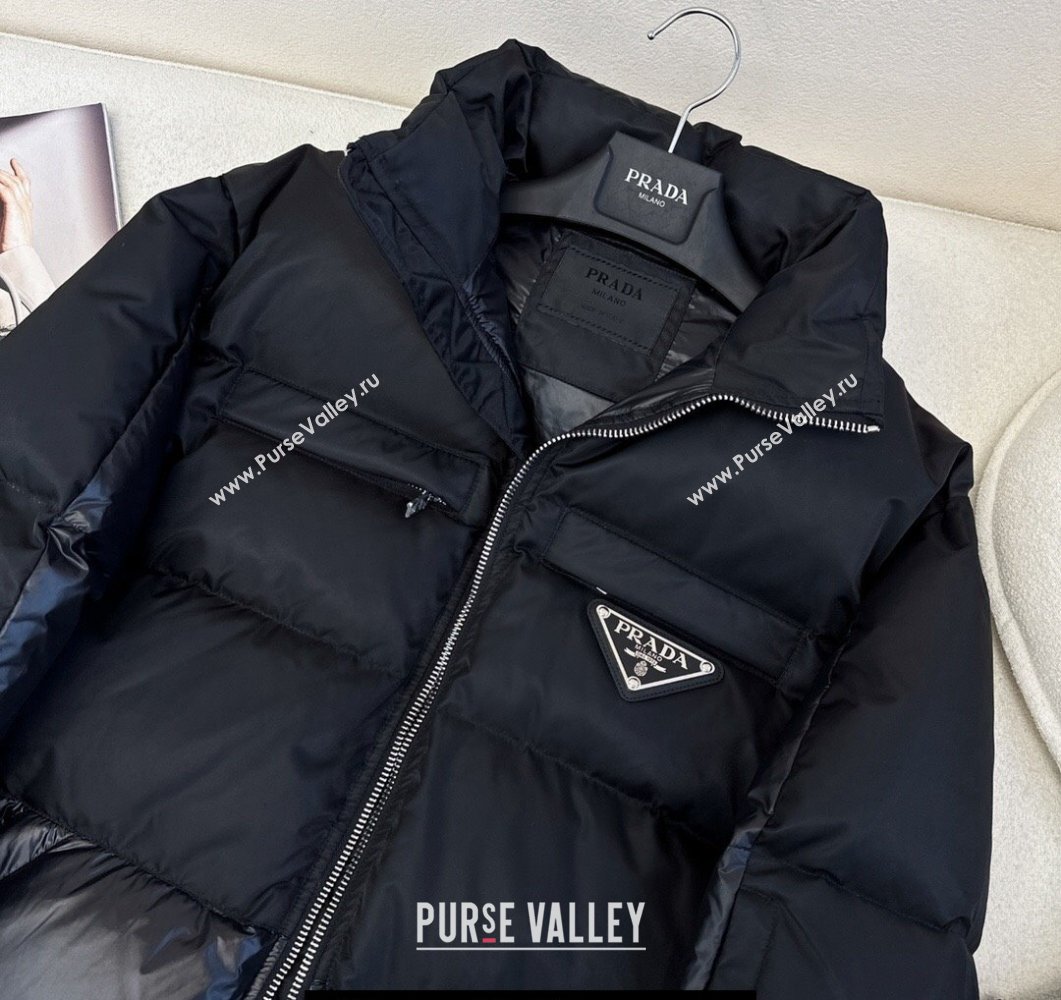 Prada Oversized Re-Nylon down jacket Black 2023 (milan-23110739)