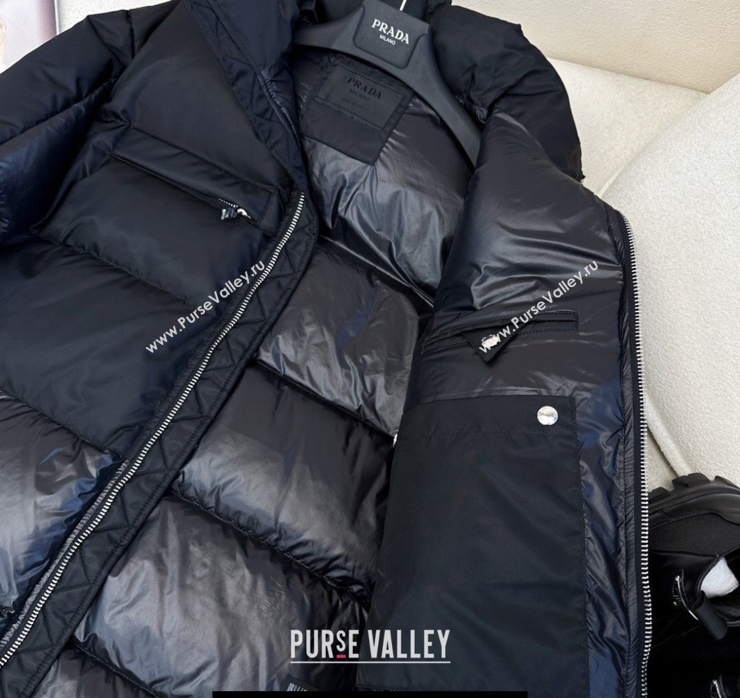 Prada Oversized Re-Nylon down jacket Black 2023 (milan-23110739)