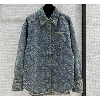 Louis Vuitton Monogram Tailored Denim Jacket 2023 (qiqi-23110822)