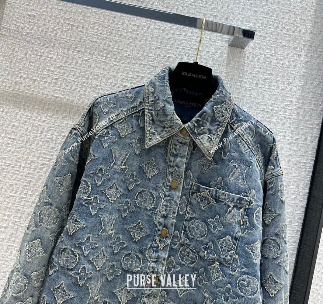 Louis Vuitton Monogram Tailored Denim Jacket 2023 (qiqi-23110822)