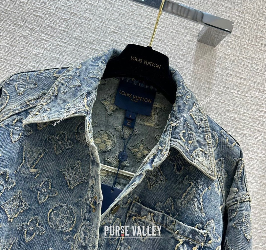 Louis Vuitton Monogram Tailored Denim Jacket 2023 (qiqi-23110822)