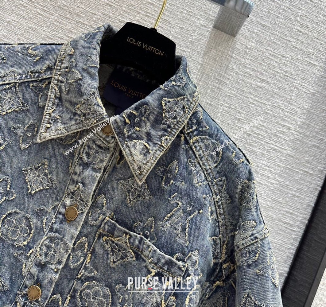 Louis Vuitton Monogram Tailored Denim Jacket 2023 (qiqi-23110822)