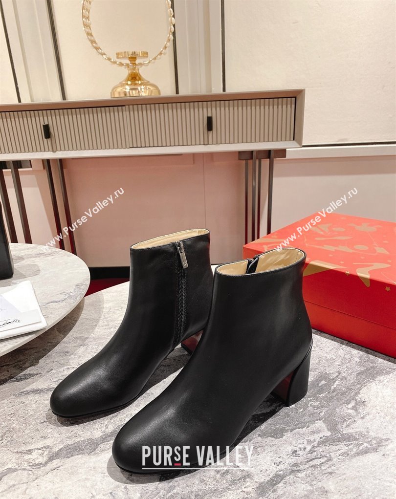 Christian Louboutin 6.5cm Turela Low boots leather CL16 Black 2023 (modeng-23111017)
