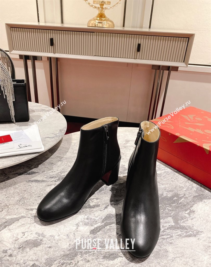 Christian Louboutin 6.5cm Turela Low boots leather CL16 Black 2023 (modeng-23111017)