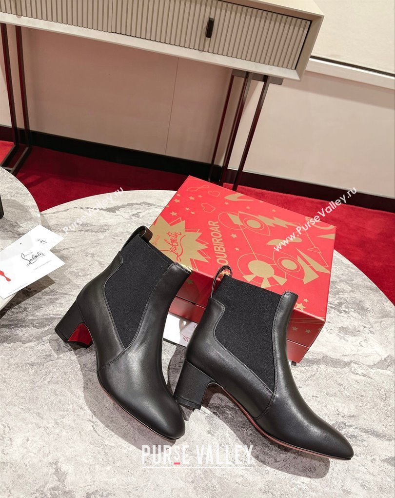 Christian Louboutin 6.5cm Turelastic Low boots leather CL17 Black 2023 (modeng-23111018)