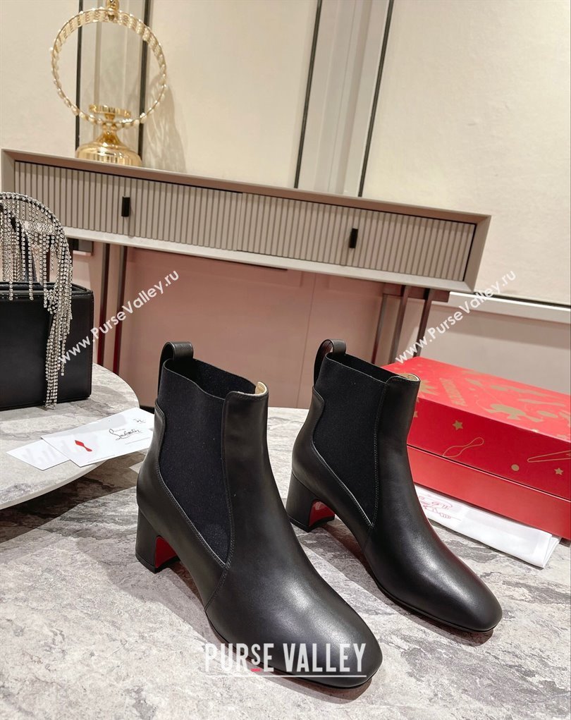 Christian Louboutin 6.5cm Turelastic Low boots leather CL17 Black 2023 (modeng-23111018)