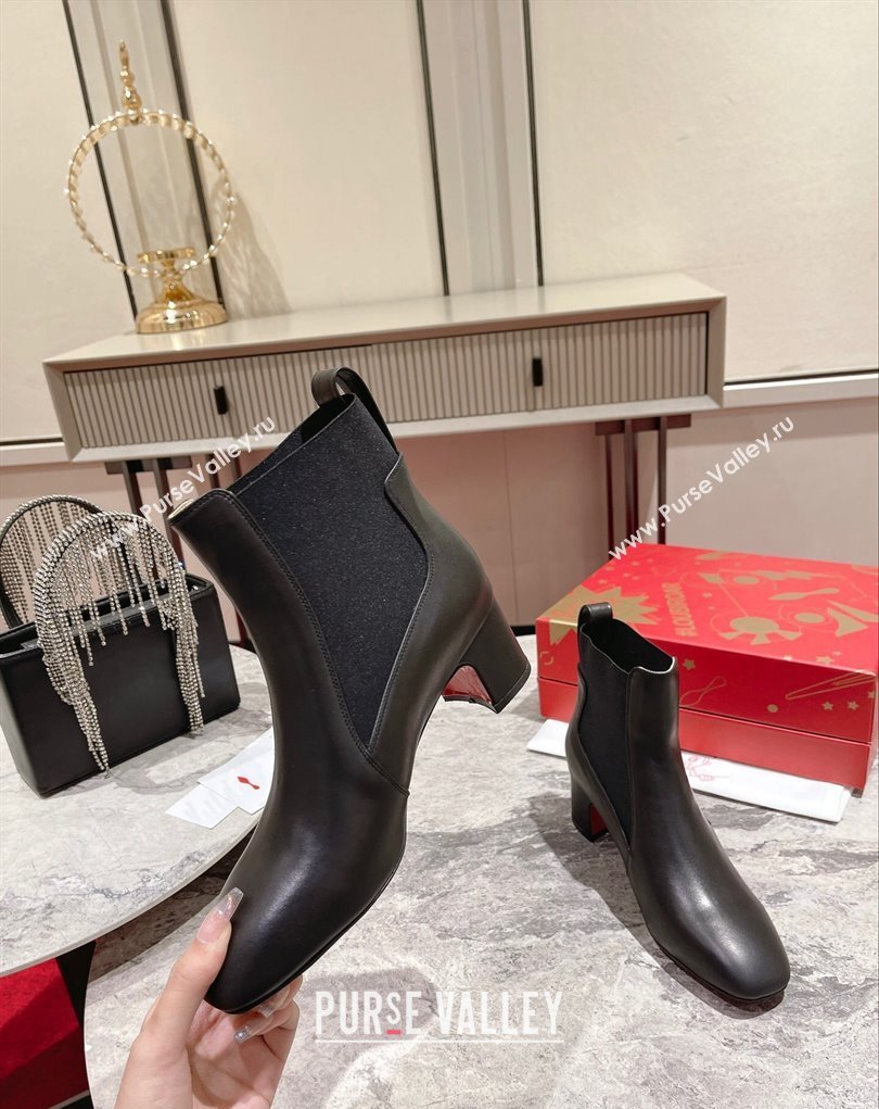 Christian Louboutin 6.5cm Turelastic Low boots leather CL17 Black 2023 (modeng-23111018)