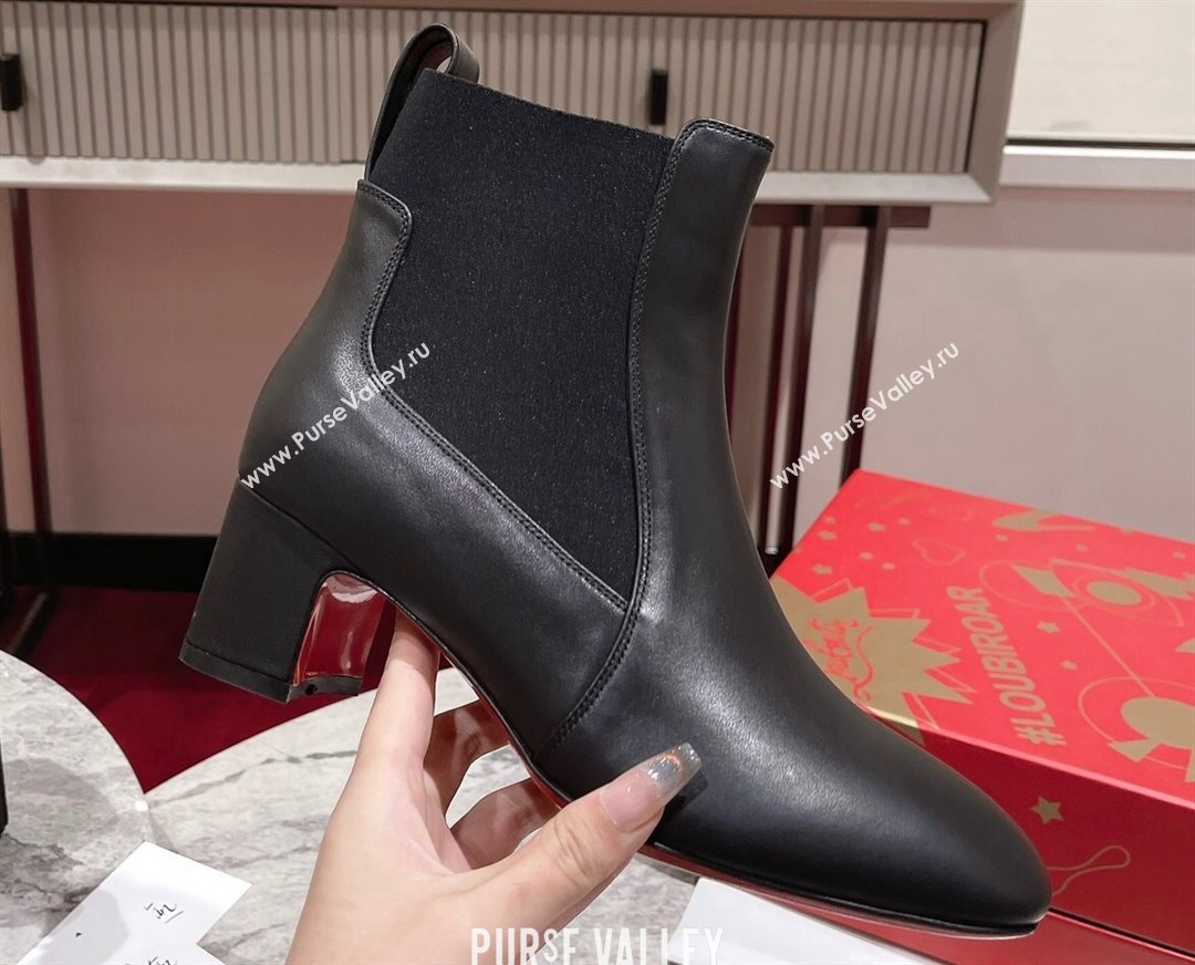 Christian Louboutin 6.5cm Turelastic Low boots leather CL17 Black 2023 (modeng-23111018)