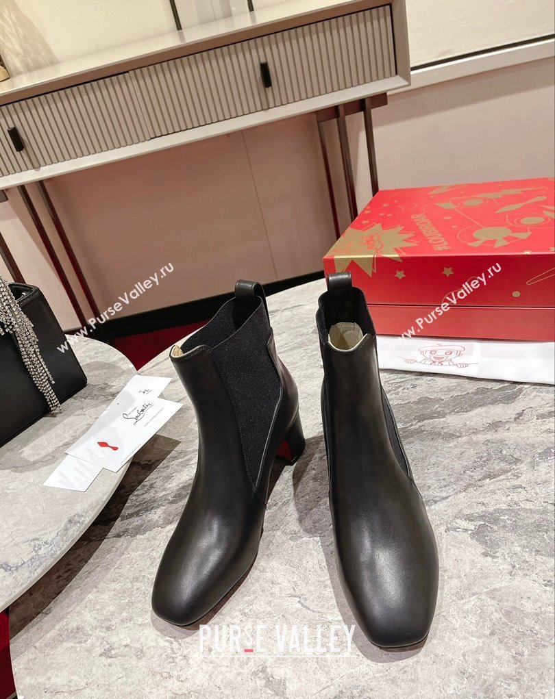 Christian Louboutin 6.5cm Turelastic Low boots leather CL17 Black 2023 (modeng-23111018)