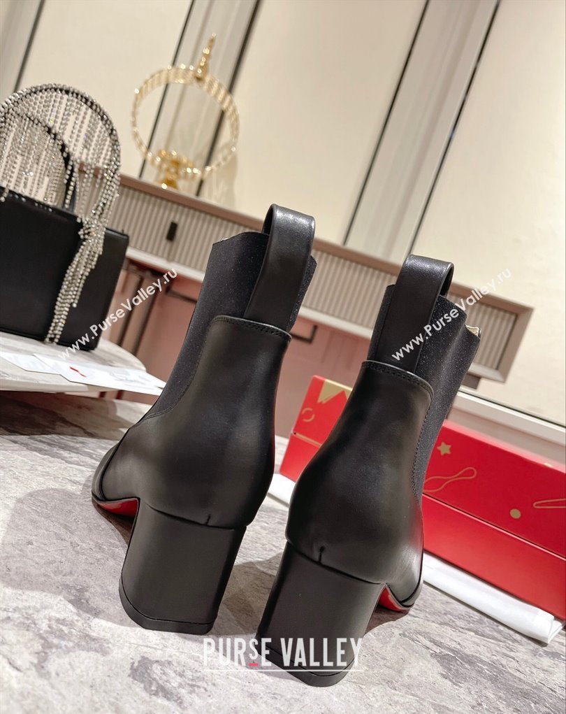 Christian Louboutin 6.5cm Turelastic Low boots leather CL17 Black 2023 (modeng-23111018)