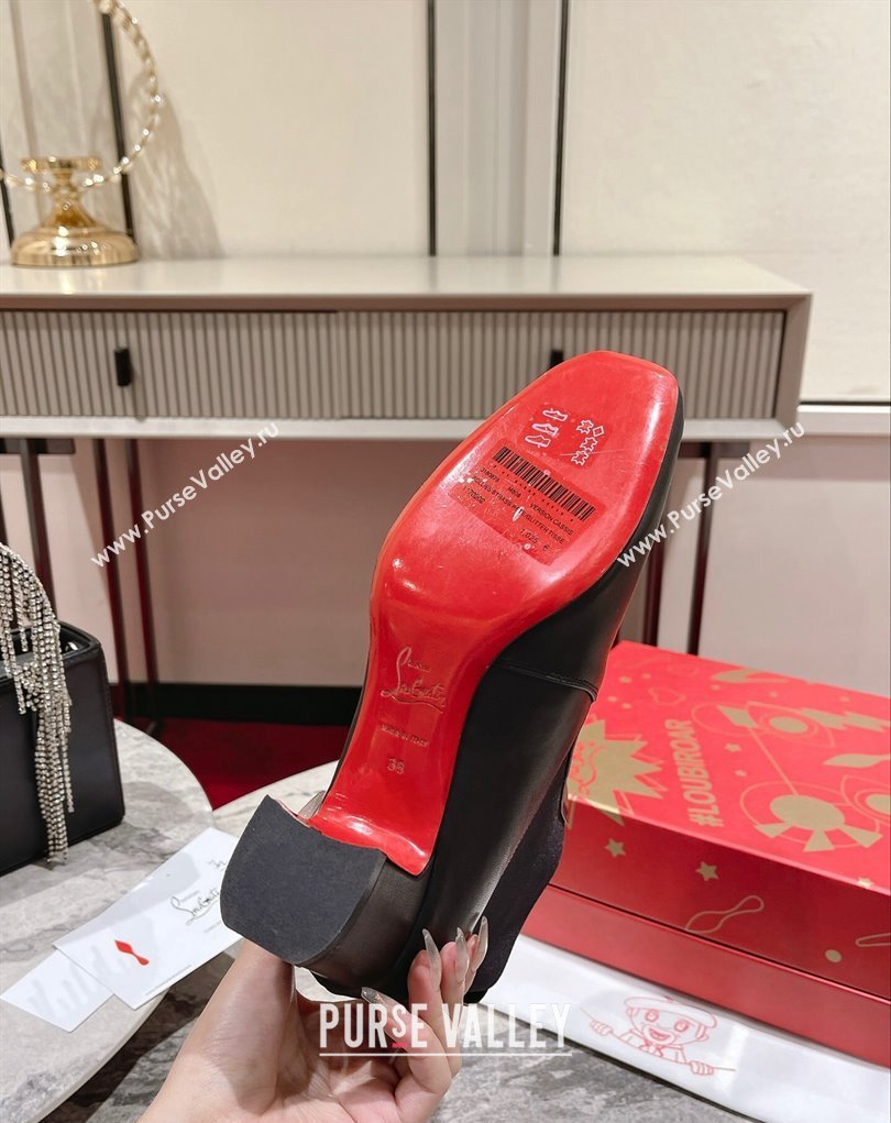 Christian Louboutin 6.5cm Turelastic Low boots leather CL17 Black 2023 (modeng-23111018)