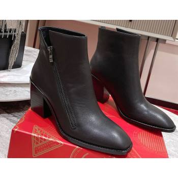 Christian Louboutin 7cm Santiazip Low boots leather CL18 Black 2023 (modeng-23111019)