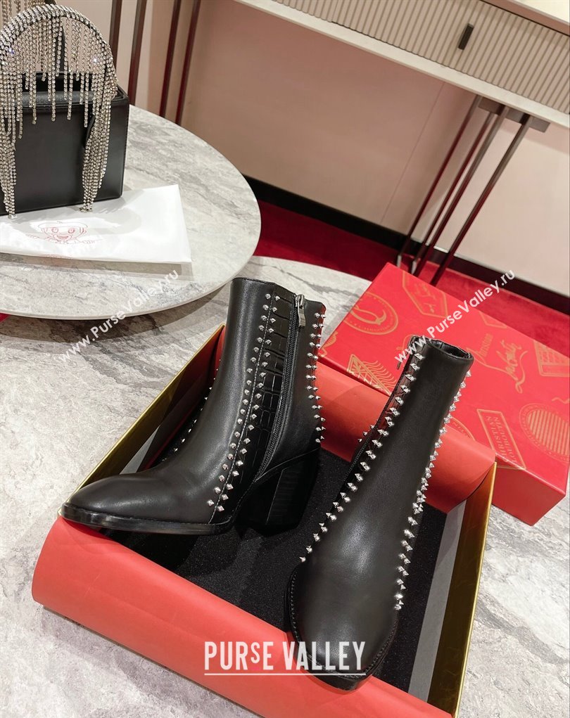 Christian Louboutin 7cm My Guitar Low boots leather CL19 Black 2023 (modeng-23111020)