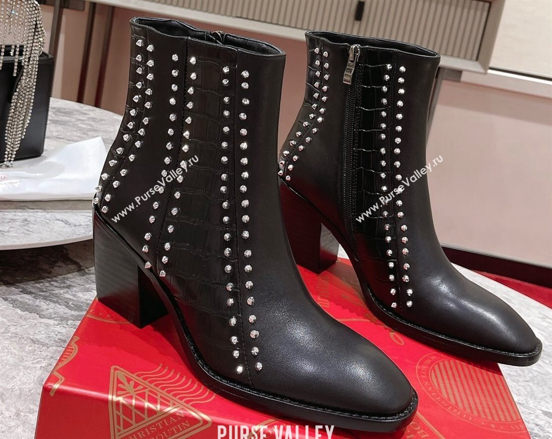 Christian Louboutin 7cm My Guitar Low boots leather CL19 Black 2023 (modeng-23111020)