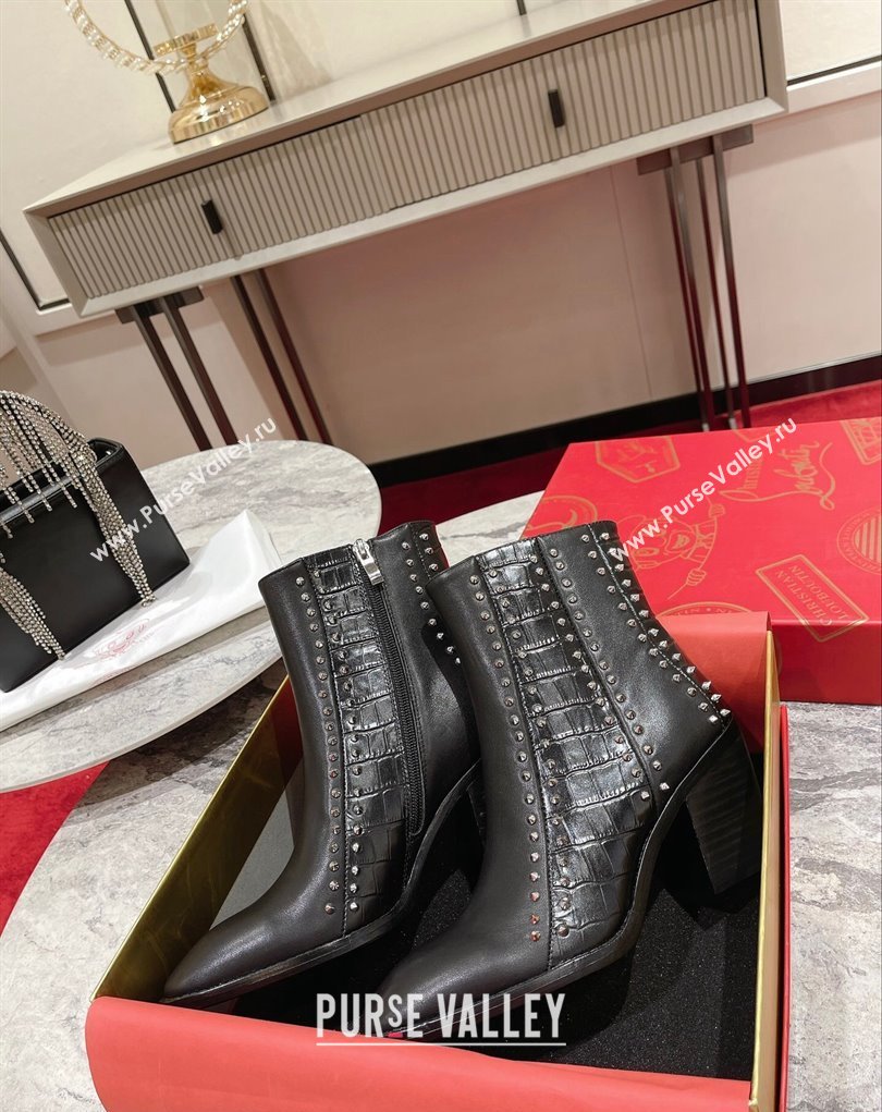 Christian Louboutin 7cm My Guitar Low boots leather CL19 Black 2023 (modeng-23111020)