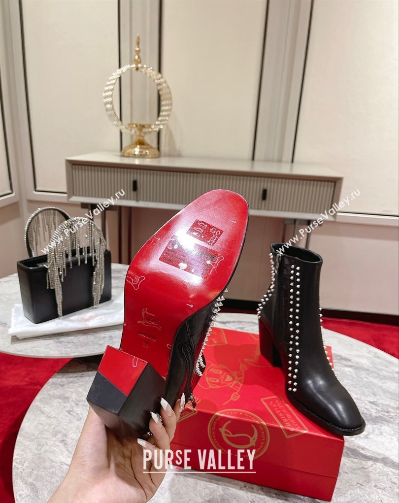 Christian Louboutin 7cm My Guitar Low boots leather CL19 Black 2023 (modeng-23111020)