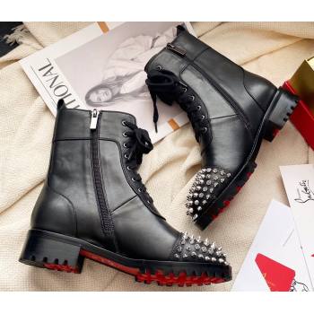 Christian Louboutin 3cm Spike-embellished TS Croc Low boots leather CL21 Studded Black 2023 (modeng-23111021)