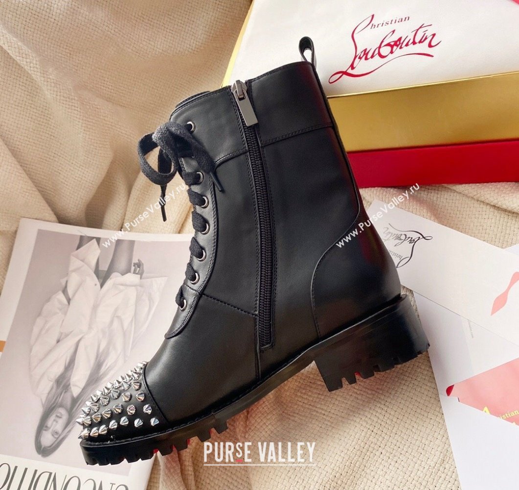 Christian Louboutin 3cm Spike-embellished TS Croc Low boots leather CL21 Studded Black 2023 (modeng-23111021)