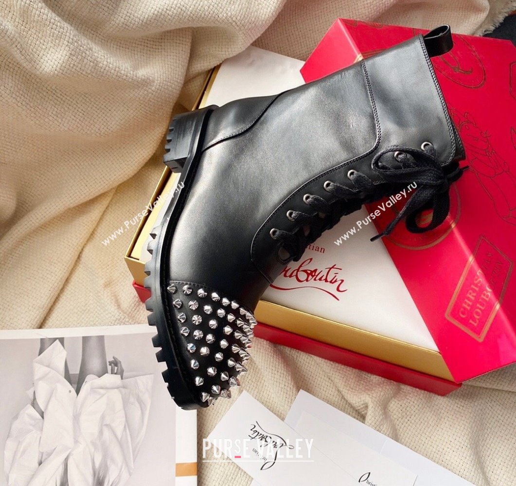Christian Louboutin 3cm Spike-embellished TS Croc Low boots leather CL21 Studded Black 2023 (modeng-23111021)