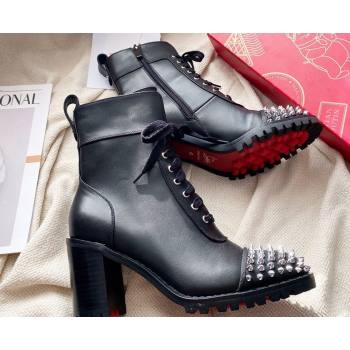 Christian Louboutin 7cm Spike-embellished TS Croc Low boots leather CL22 Black 2023 (modeng-23111022)
