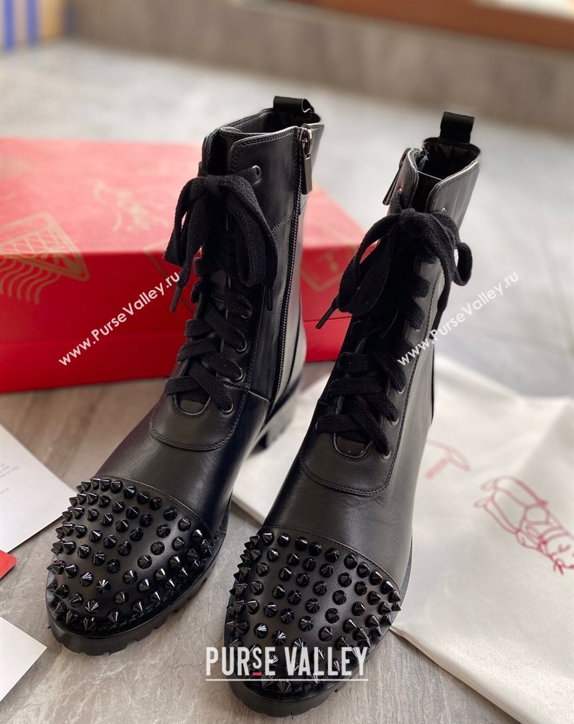 Christian Louboutin 3cm Spike-embellished TS Croc Low boots leather CL23 Black 2023 (modeng-23111023)