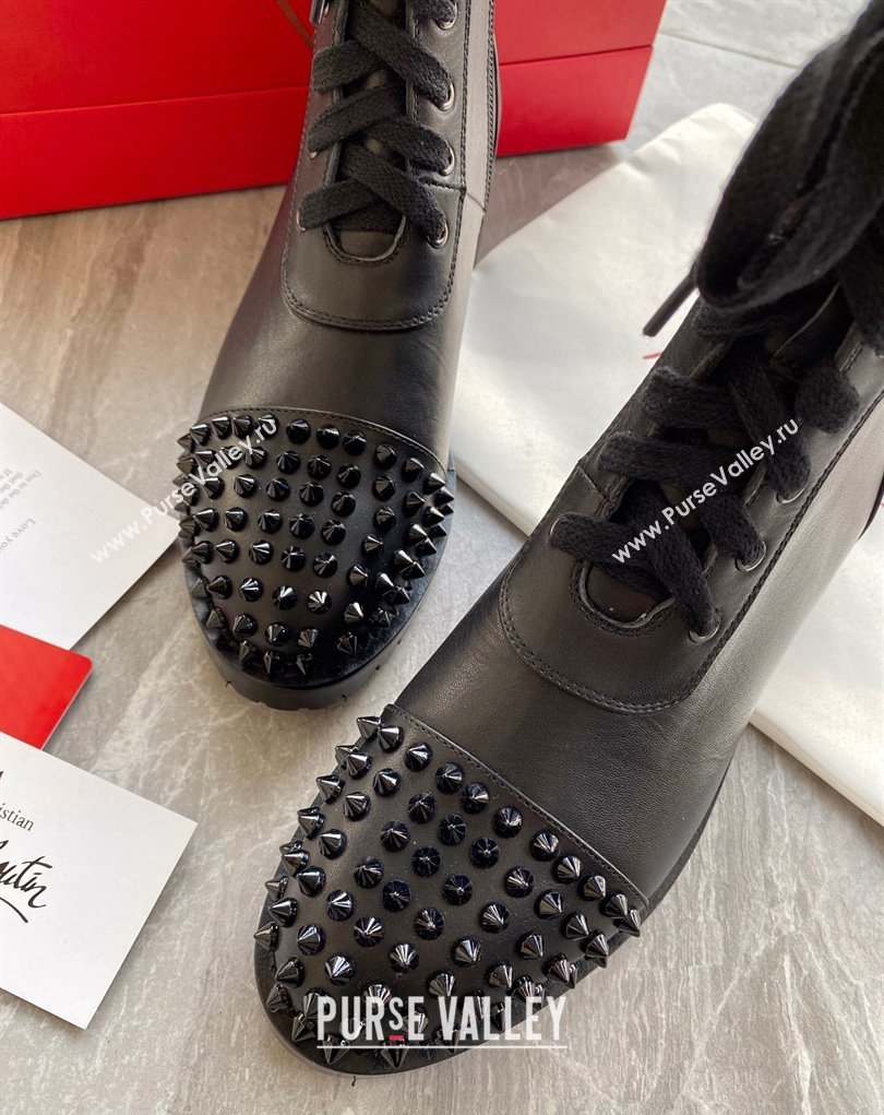 Christian Louboutin 3cm Spike-embellished TS Croc Low boots leather CL23 Black 2023 (modeng-23111023)