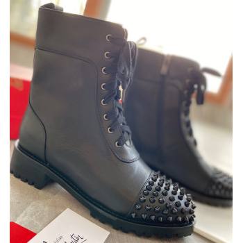 Christian Louboutin 3cm Spike-embellished TS Croc Low boots leather CL23 Black 2023 (modeng-23111023)