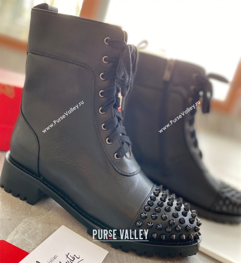 Christian Louboutin 3cm Spike-embellished TS Croc Low boots leather CL23 Black 2023 (modeng-23111023)