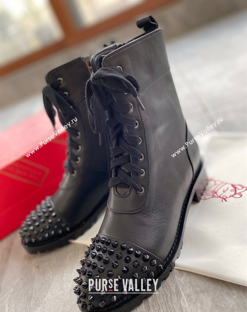 Christian Louboutin 3cm Spike-embellished TS Croc Low boots leather CL23 Black 2023 (modeng-23111023)
