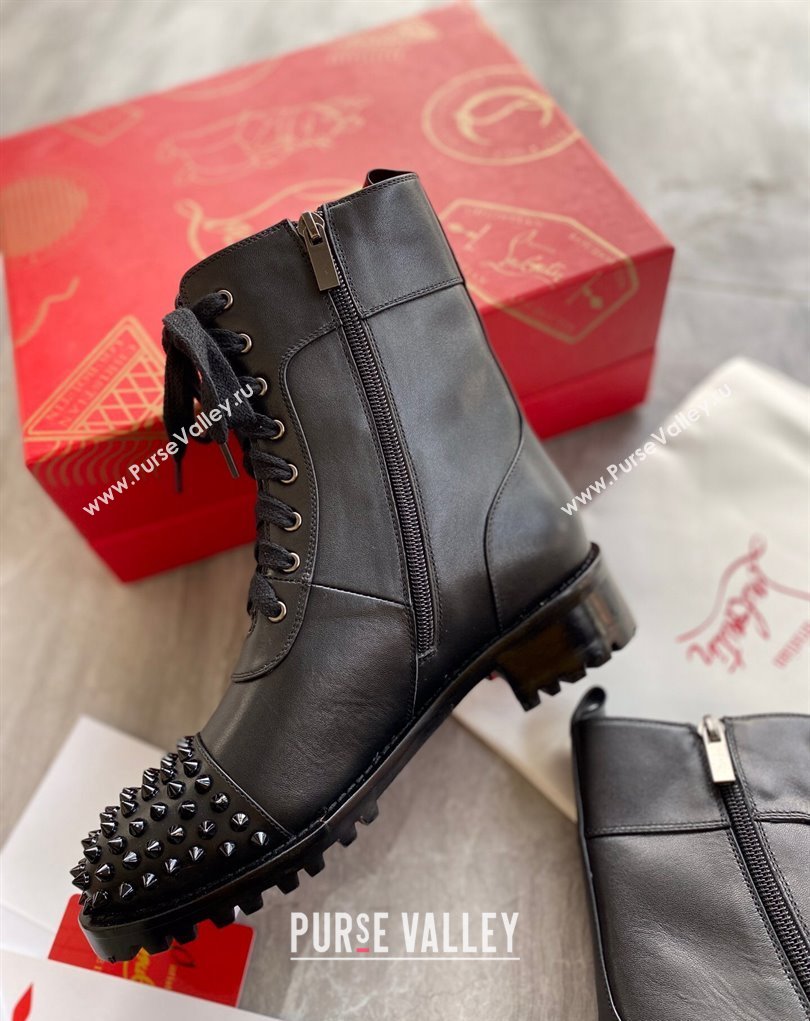 Christian Louboutin 3cm Spike-embellished TS Croc Low boots leather CL23 Black 2023 (modeng-23111023)