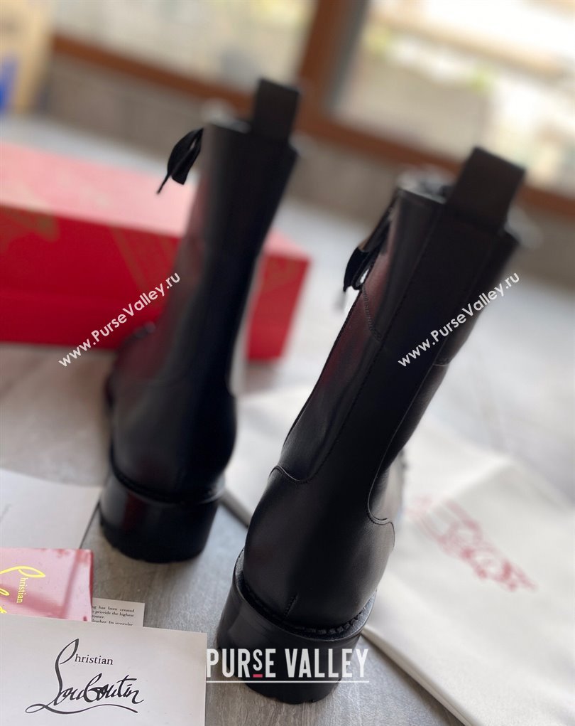 Christian Louboutin 3cm Spike-embellished TS Croc Low boots leather CL23 Black 2023 (modeng-23111023)