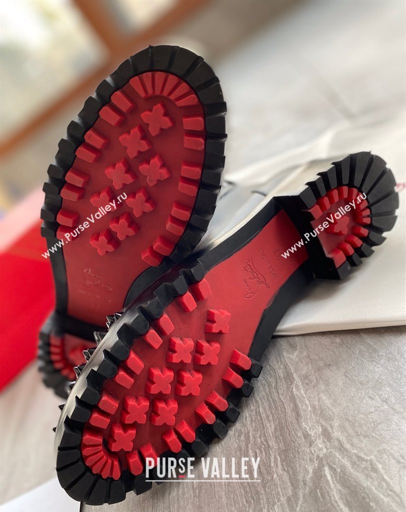 Christian Louboutin 3cm Spike-embellished TS Croc Low boots leather CL23 Black 2023 (modeng-23111023)