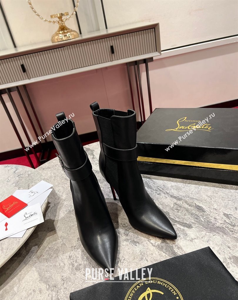 Christian Louboutin 10cm Low boots leather CL11 CL Chelsea Black 2023 (modeng-23111011)
