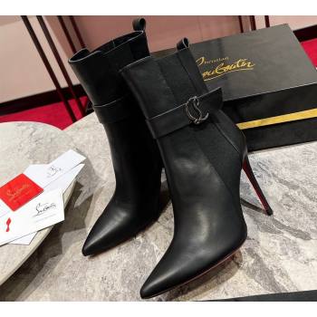Christian Louboutin 10cm Low boots leather CL11 CL Chelsea Black 2023 (modeng-23111011)