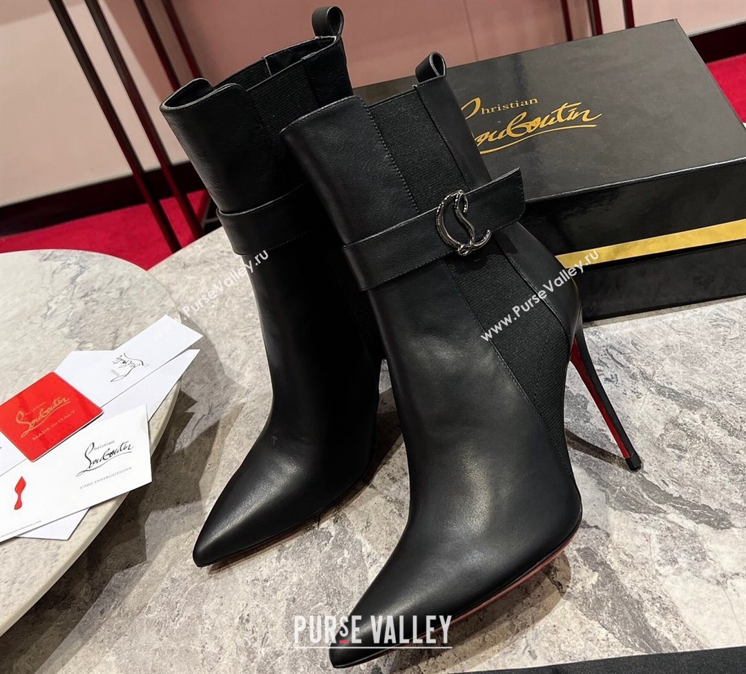 Christian Louboutin 10cm Low boots leather CL11 CL Chelsea Black 2023 (modeng-23111011)