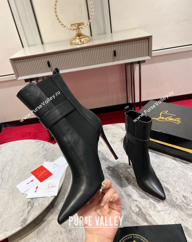 Christian Louboutin 10cm Low boots leather CL11 CL Chelsea Black 2023 (modeng-23111011)