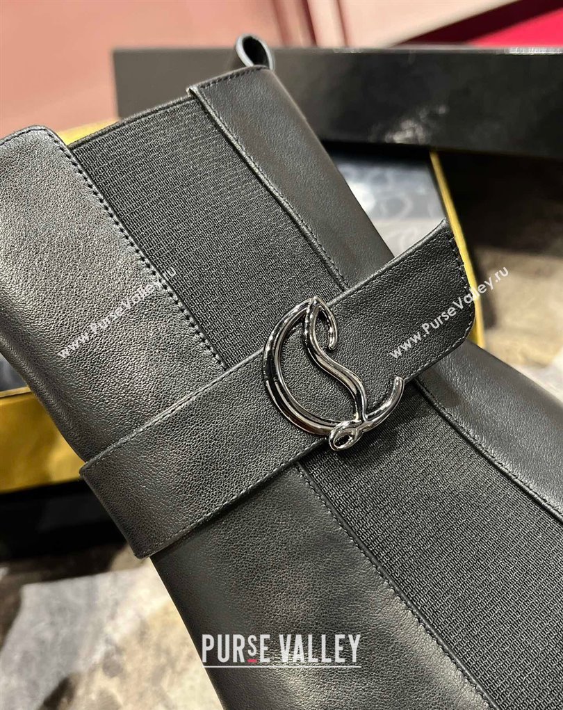 Christian Louboutin 10cm Low boots leather CL11 CL Chelsea Black 2023 (modeng-23111011)