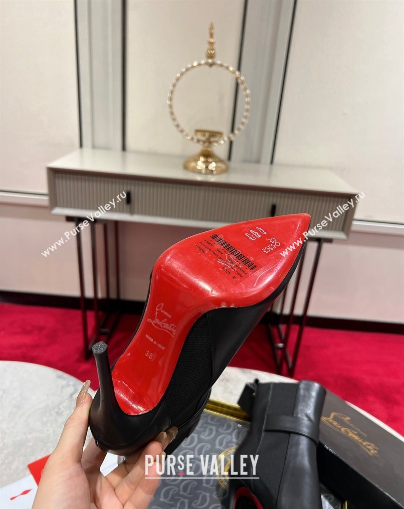 Christian Louboutin 10cm Low boots leather CL11 CL Chelsea Black 2023 (modeng-23111011)