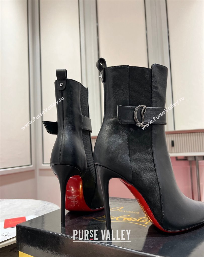 Christian Louboutin 10cm Low boots leather CL11 CL Chelsea Black 2023 (modeng-23111011)