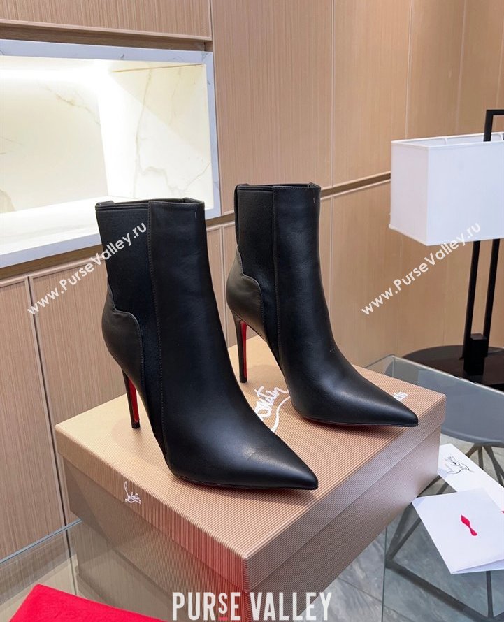 Christian Louboutin 10.5cm Chelsea Chick Booty Low boots leather CL14 calf leather Black 2023 (modeng-23111014)