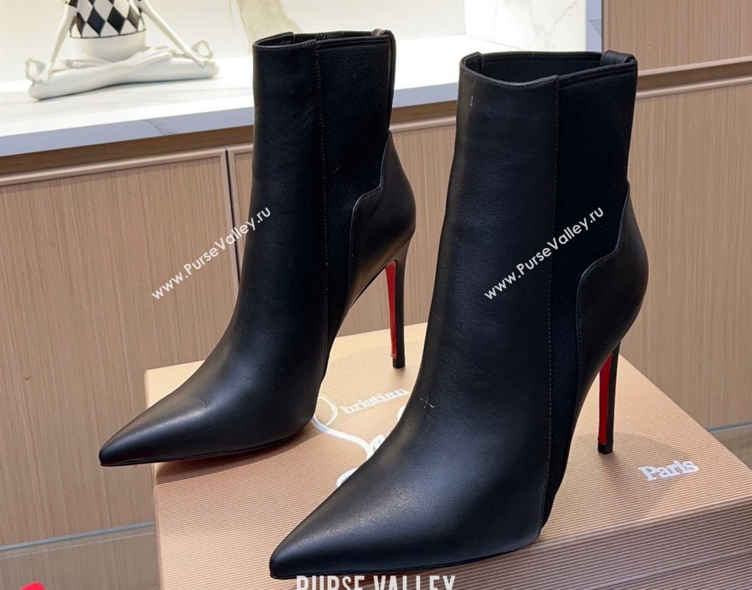 Christian Louboutin 10.5cm Chelsea Chick Booty Low boots leather CL14 calf leather Black 2023 (modeng-23111014)