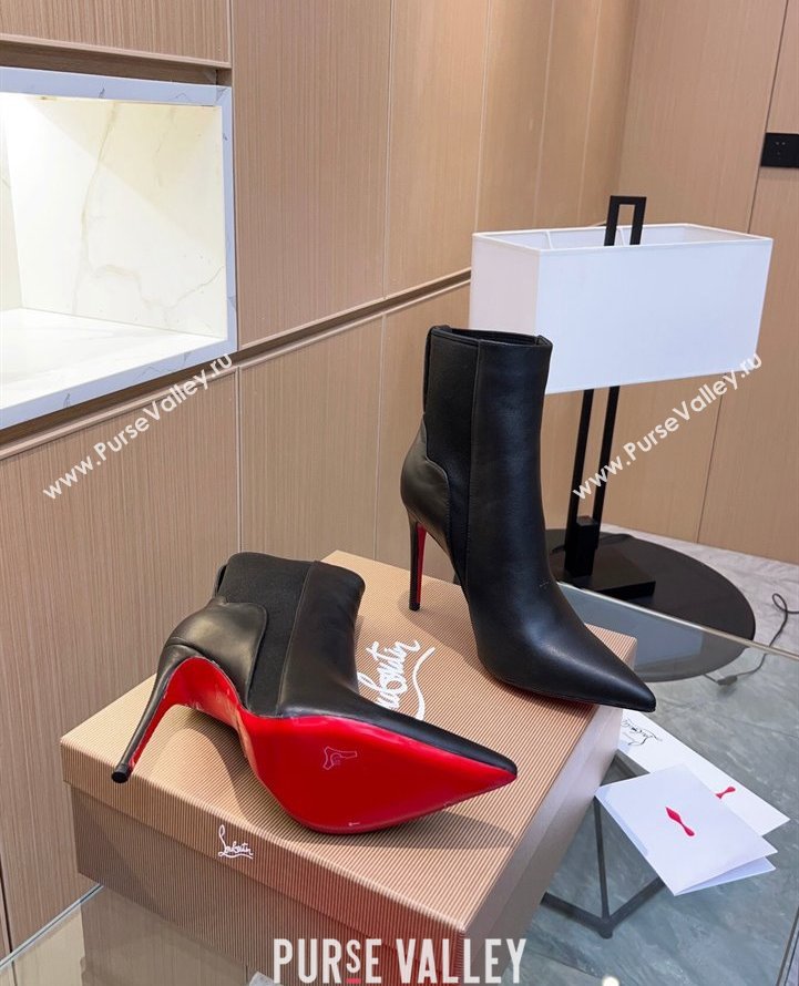 Christian Louboutin 10.5cm Chelsea Chick Booty Low boots leather CL14 calf leather Black 2023 (modeng-23111014)