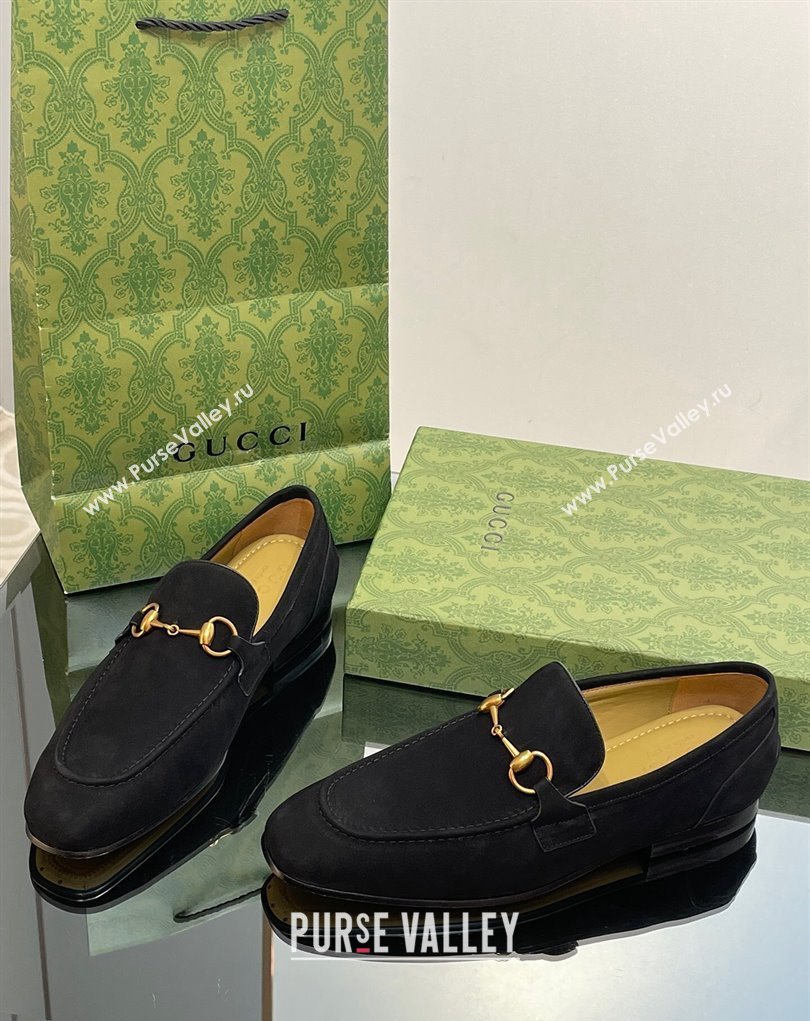 Gucci Mens Jordaan loafer 406994 Suede Black 2023 (SS-23110904)