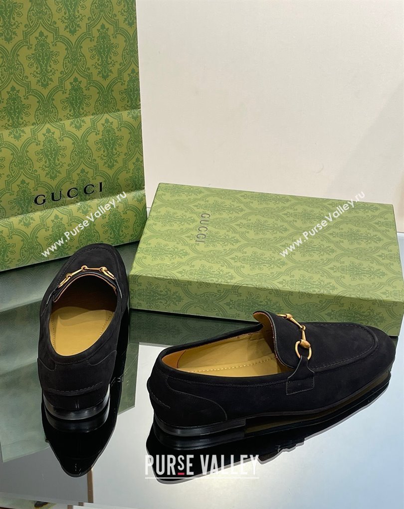 Gucci Mens Jordaan loafer 406994 Suede Black 2023 (SS-23110904)