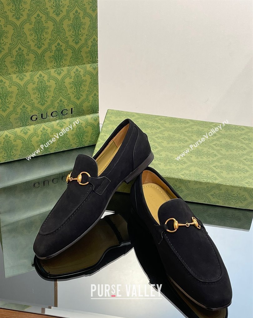 Gucci Mens Jordaan loafer 406994 Suede Black 2023 (SS-23110904)