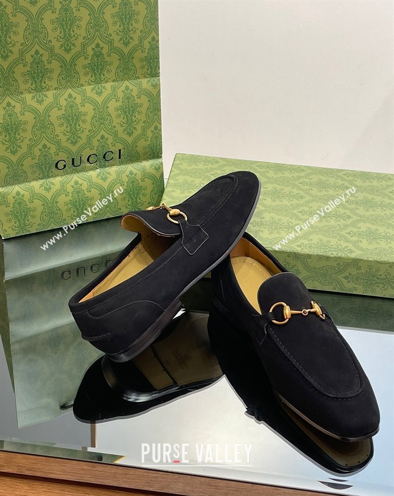 Gucci Mens Jordaan loafer 406994 Suede Black 2023 (SS-23110904)
