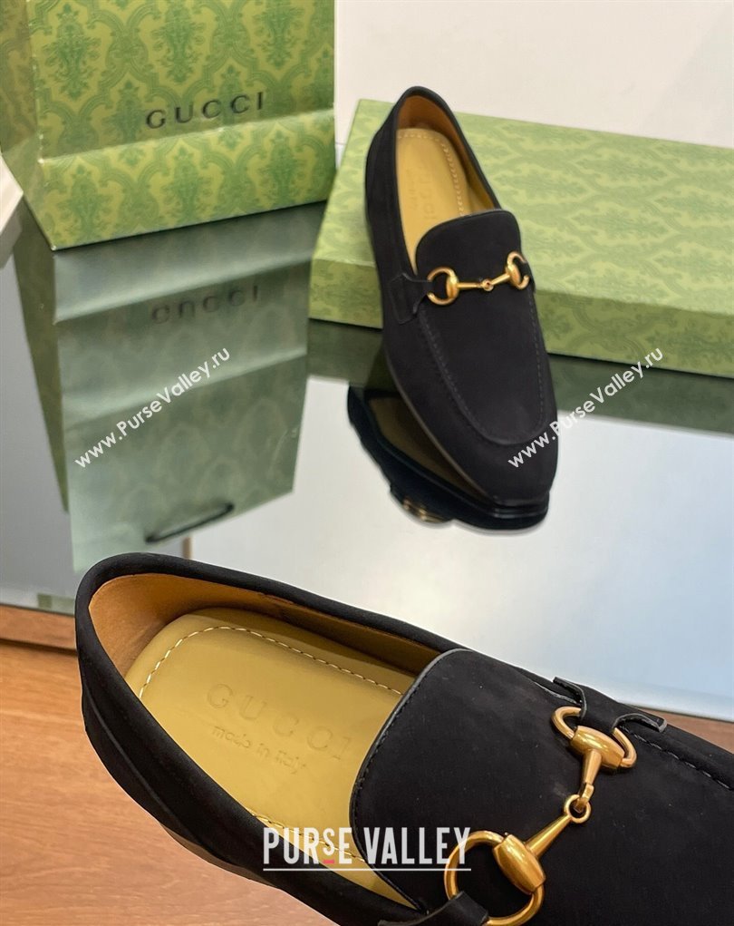 Gucci Mens Jordaan loafer 406994 Suede Black 2023 (SS-23110904)