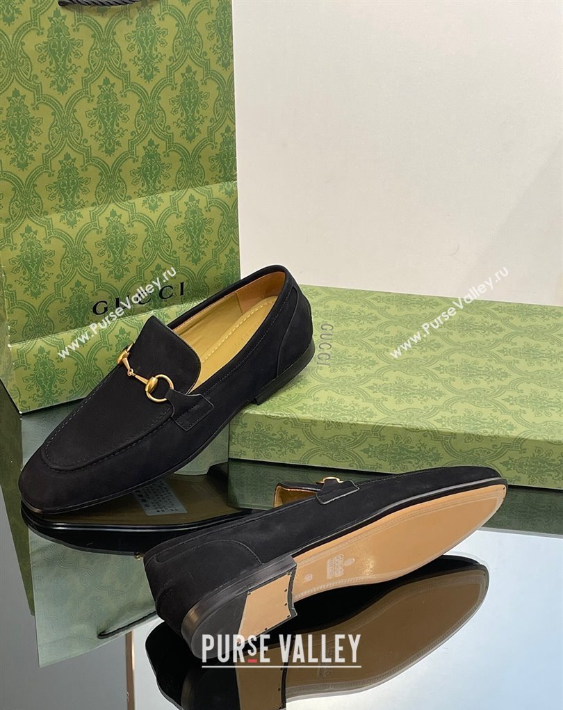 Gucci Mens Jordaan loafer 406994 Suede Black 2023 (SS-23110904)